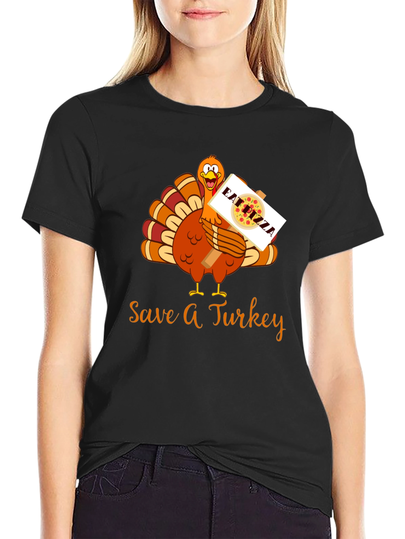 Save A Turkey Eat Pizza Thanksgiving T-Shirt