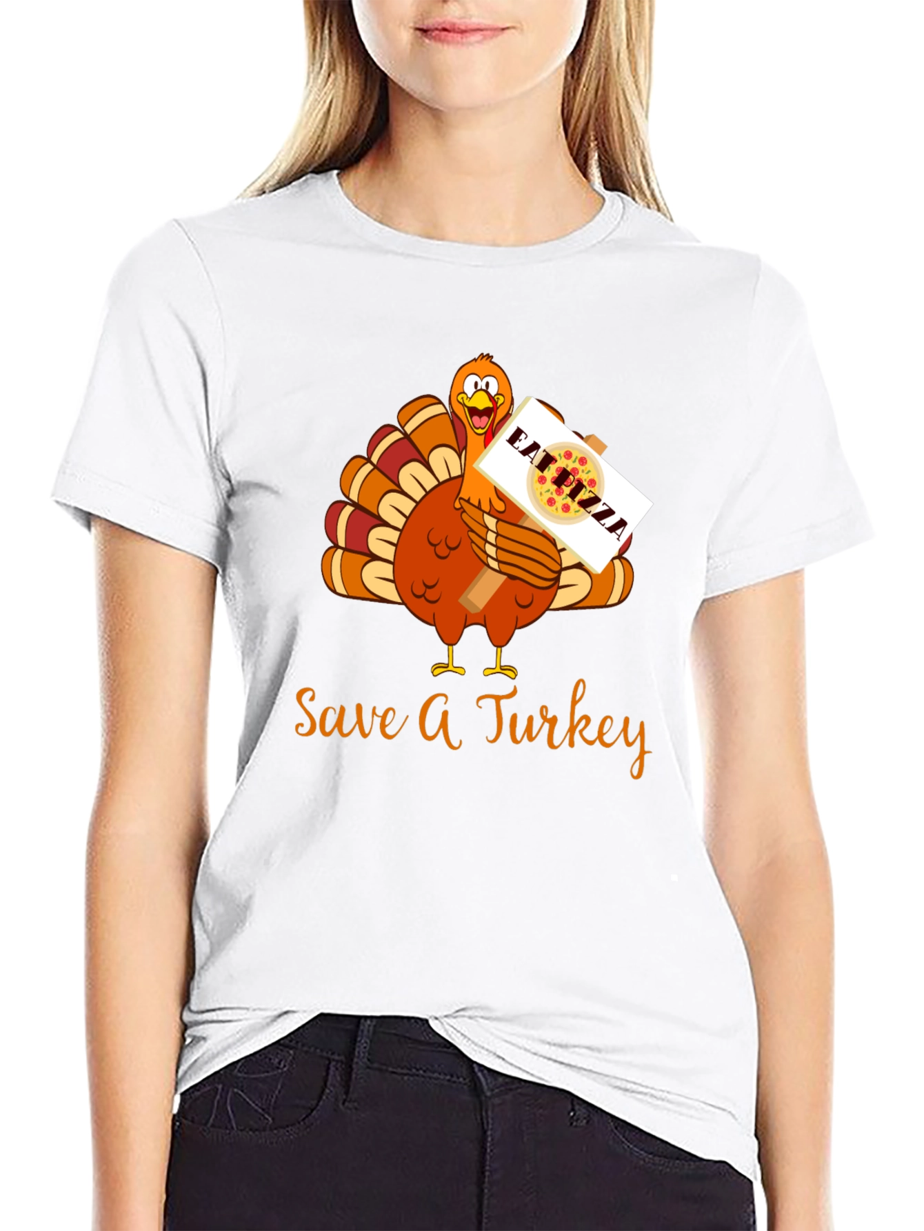 Save A Turkey Eat Pizza Thanksgiving T-Shirt
