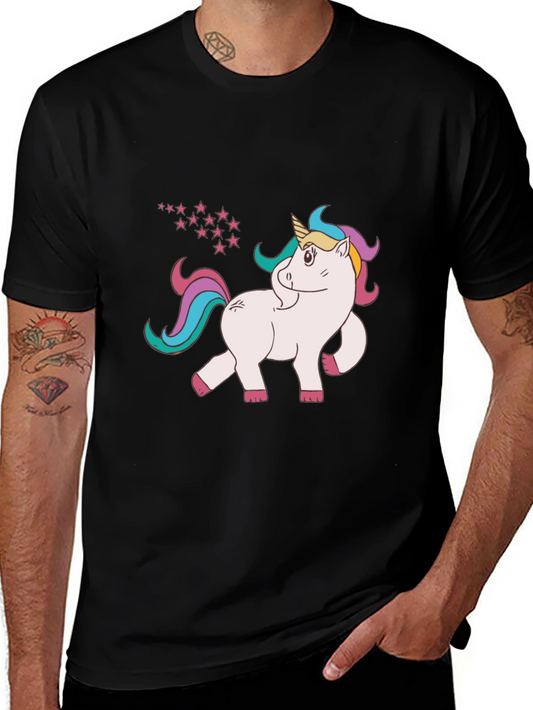 Unicorn Stars Black Tee - Magical Comfort