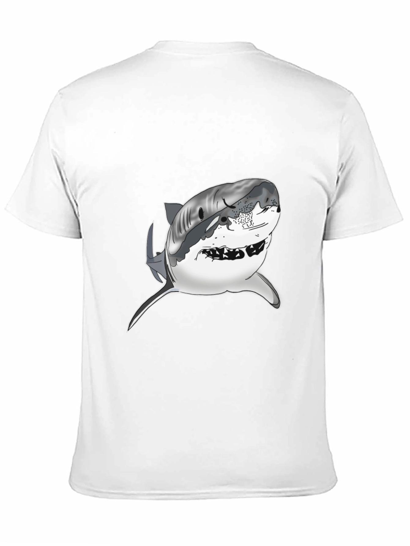 Shark Graphic Tee - Mens Black Cotton T-Shirt