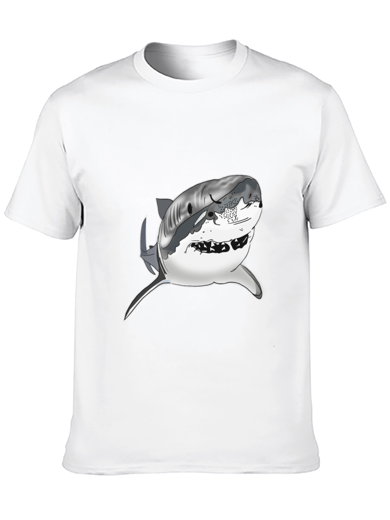 Shark Graphic Tee - Mens Black Cotton T-Shirt
