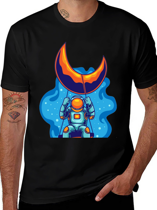 Astronaut Moon Swing Graphic Tee - Black