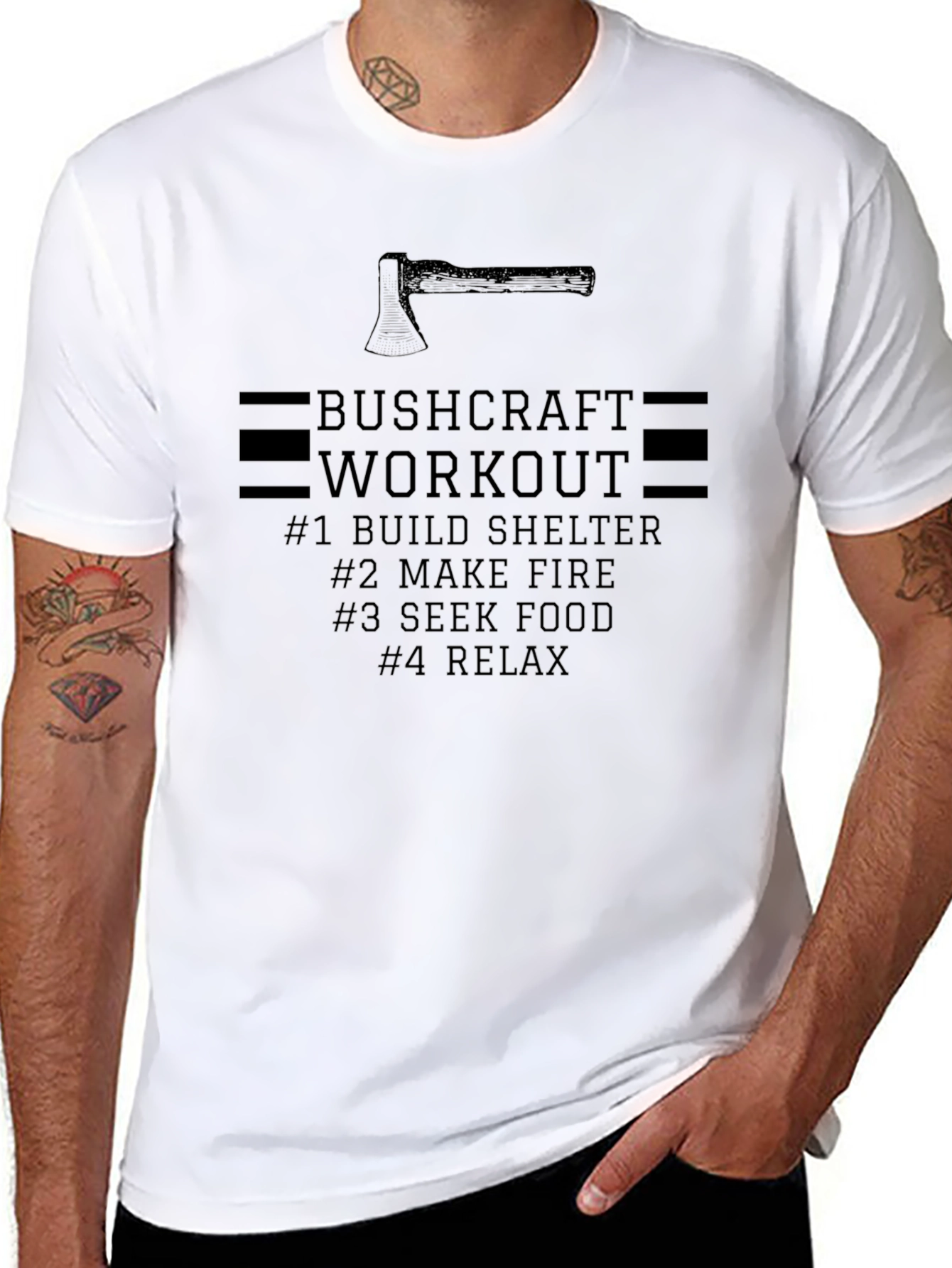 Bushcraft Workout Graphic T-Shirt - Black