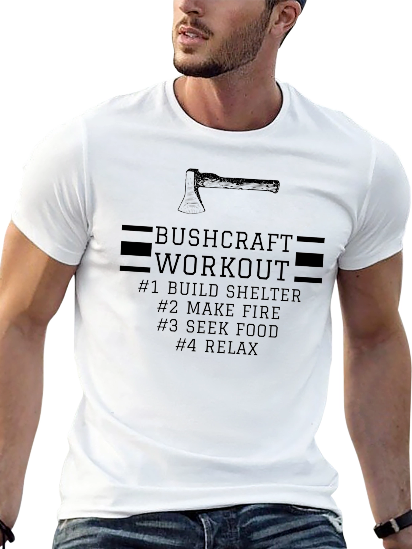 Bushcraft Workout Graphic T-Shirt - Black