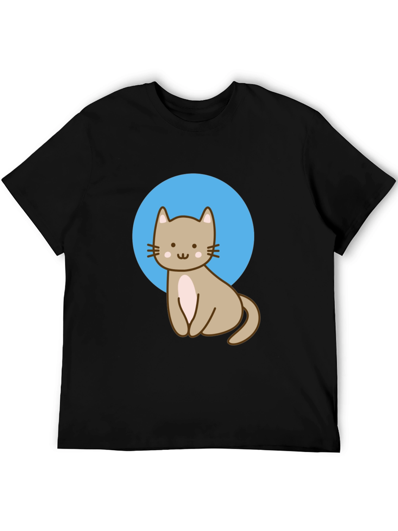 Cute Cat Graphic Black T-Shirt