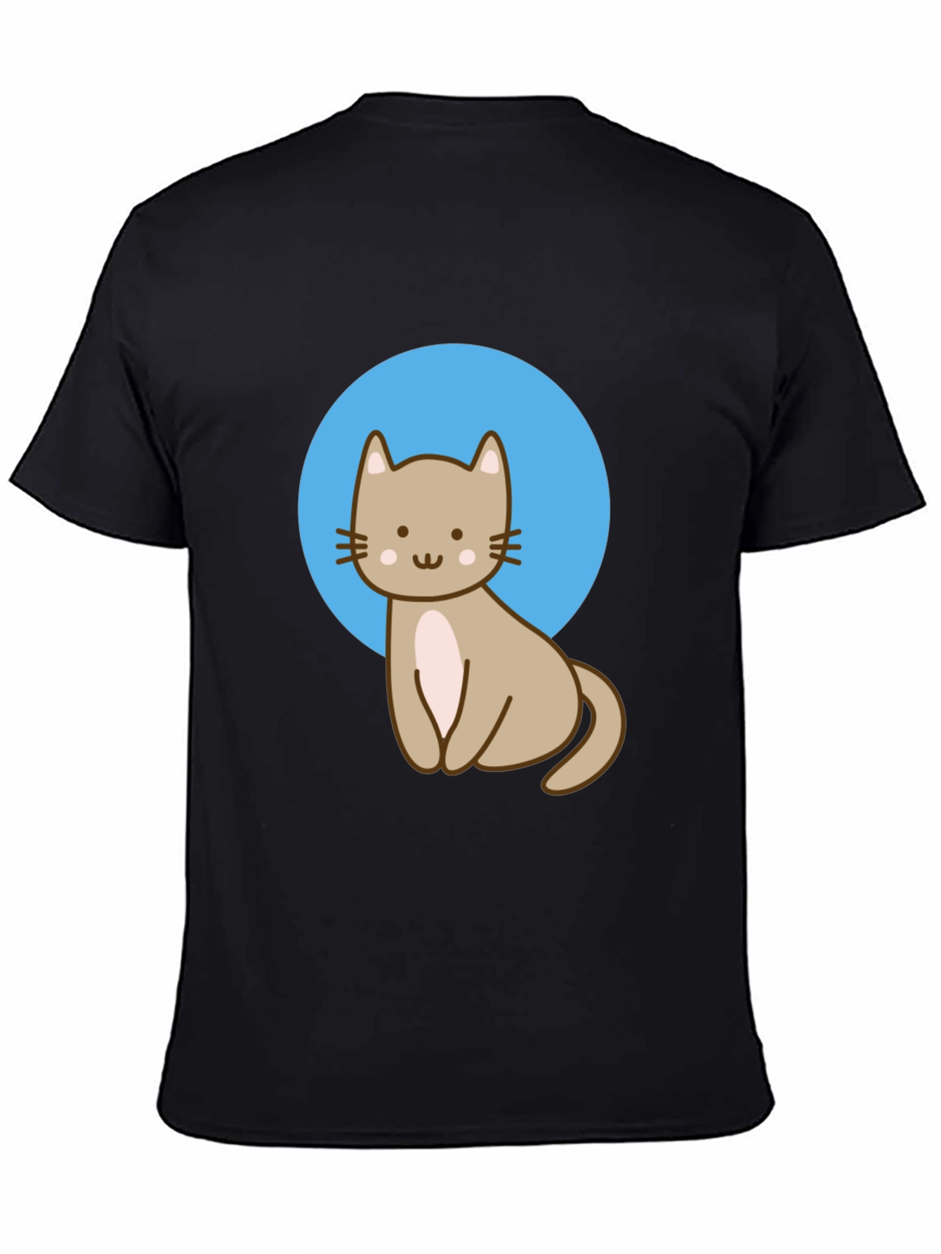 Cute Cat Graphic Black T-Shirt