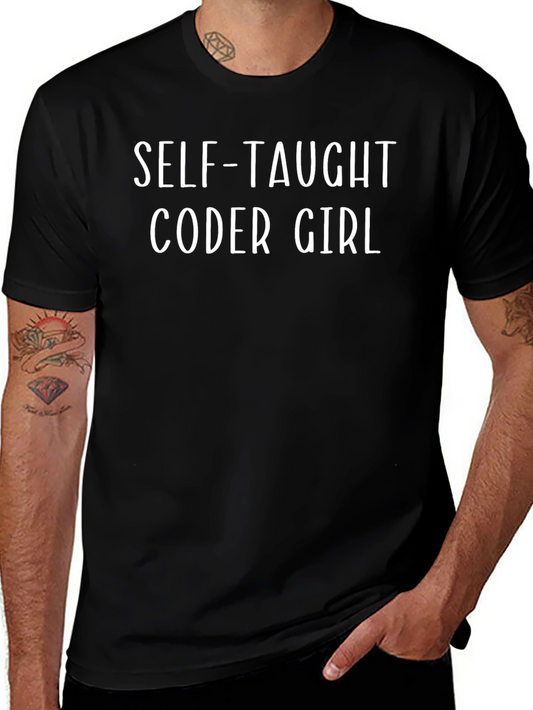Self-Taught Coder Girl T-Shirt - Black