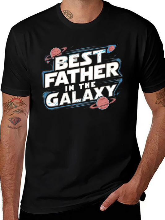 Best Father in the Galaxy Black T-Shirt