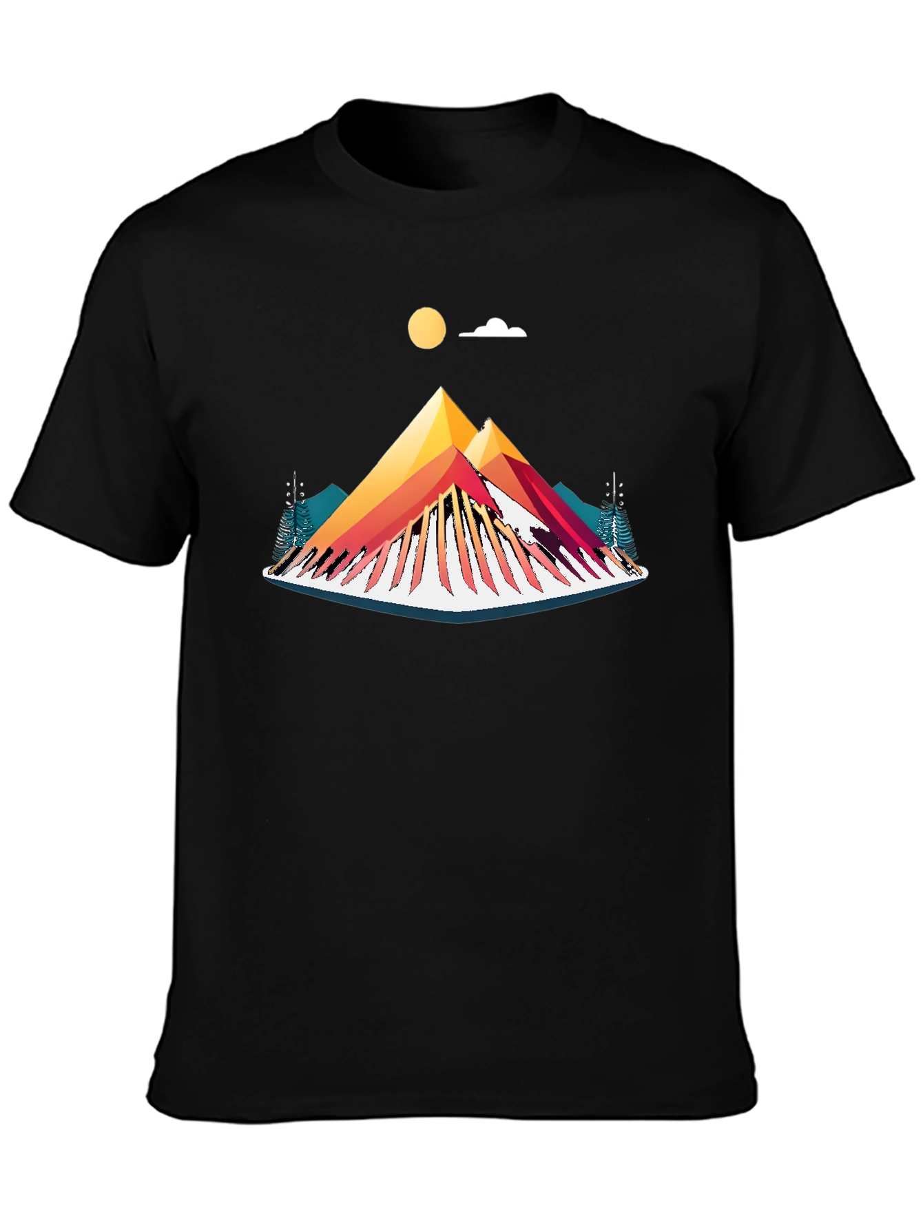 Abstract Mountain Graphic T-Shirt