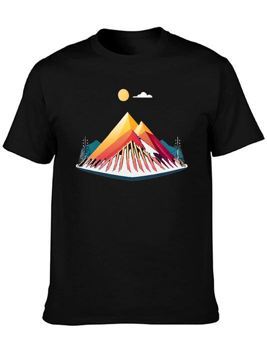 Abstract Mountain Graphic T-Shirt