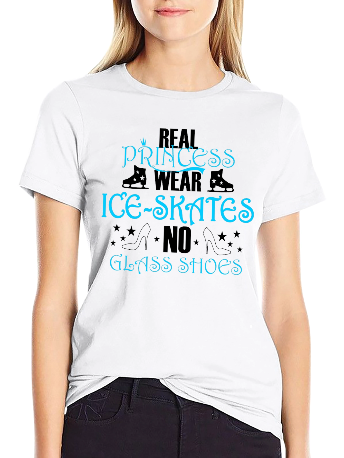Real Princess Ice Skates T-Shirt - Black