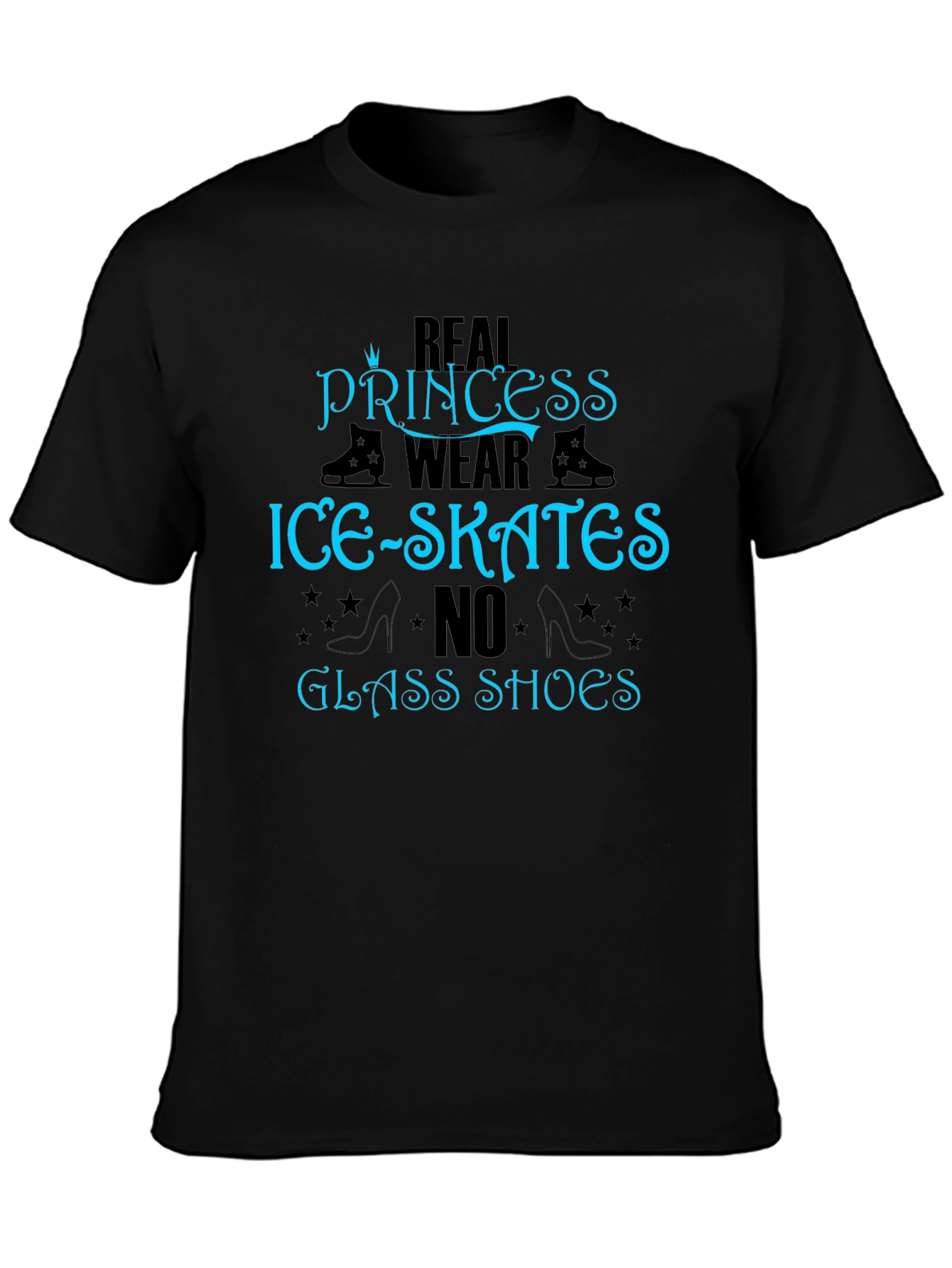 Real Princess Ice Skates T-Shirt - Black