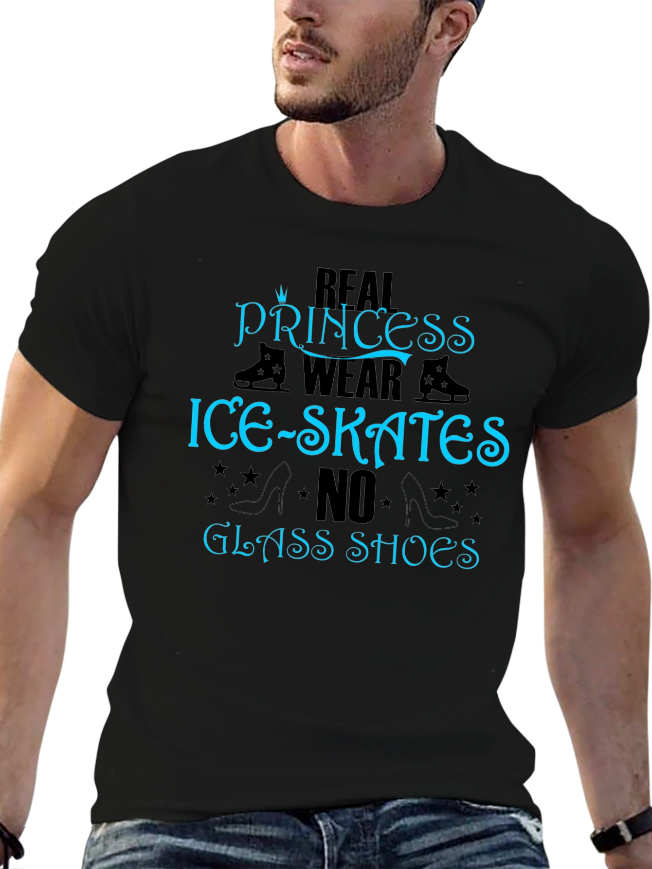 Real Princess Ice Skates T-Shirt - Black