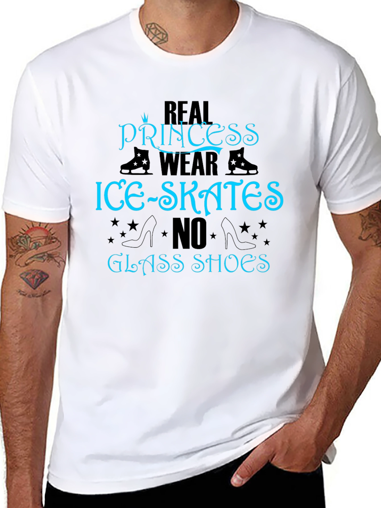 Real Princess Ice Skates T-Shirt - Black