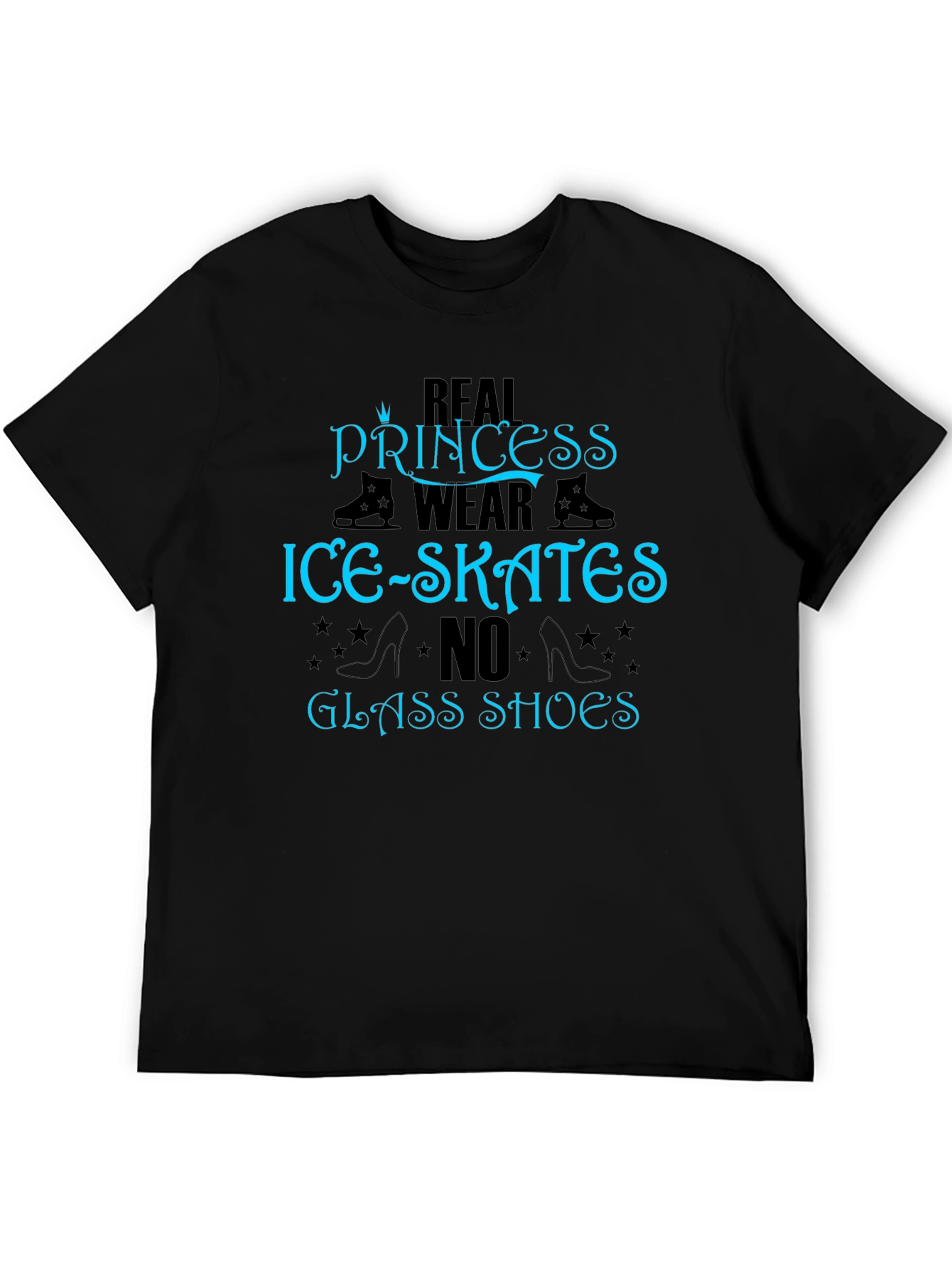 Real Princess Ice Skates T-Shirt - Black