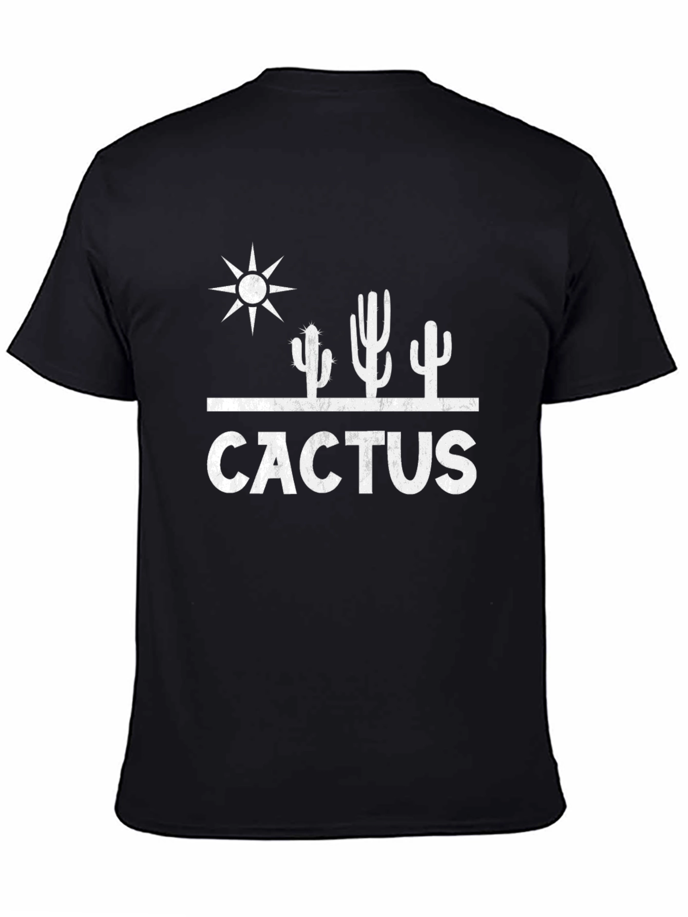 Cactus Graphic Print Black T-Shirt