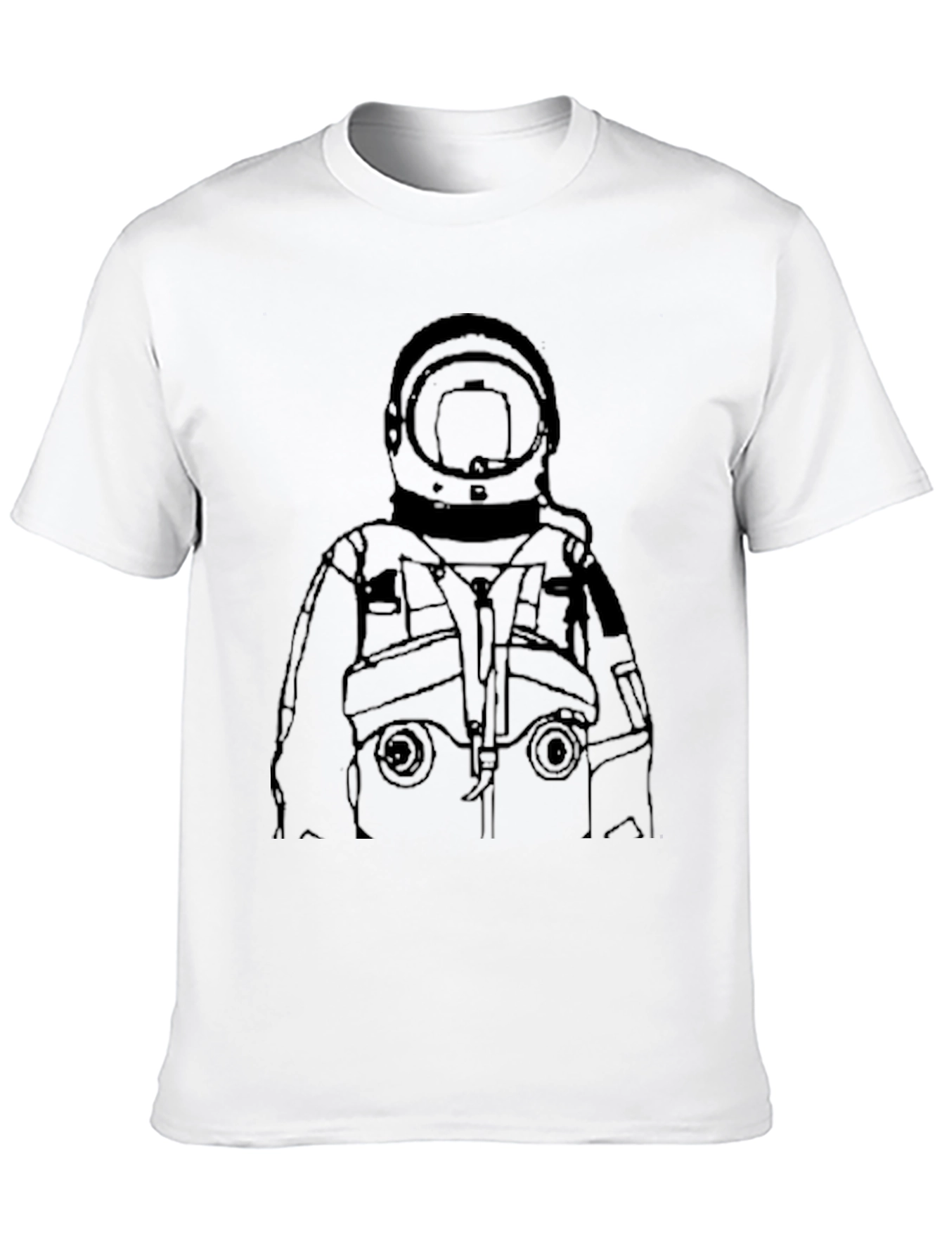 Astronaut Outline Graphic Tee - Black