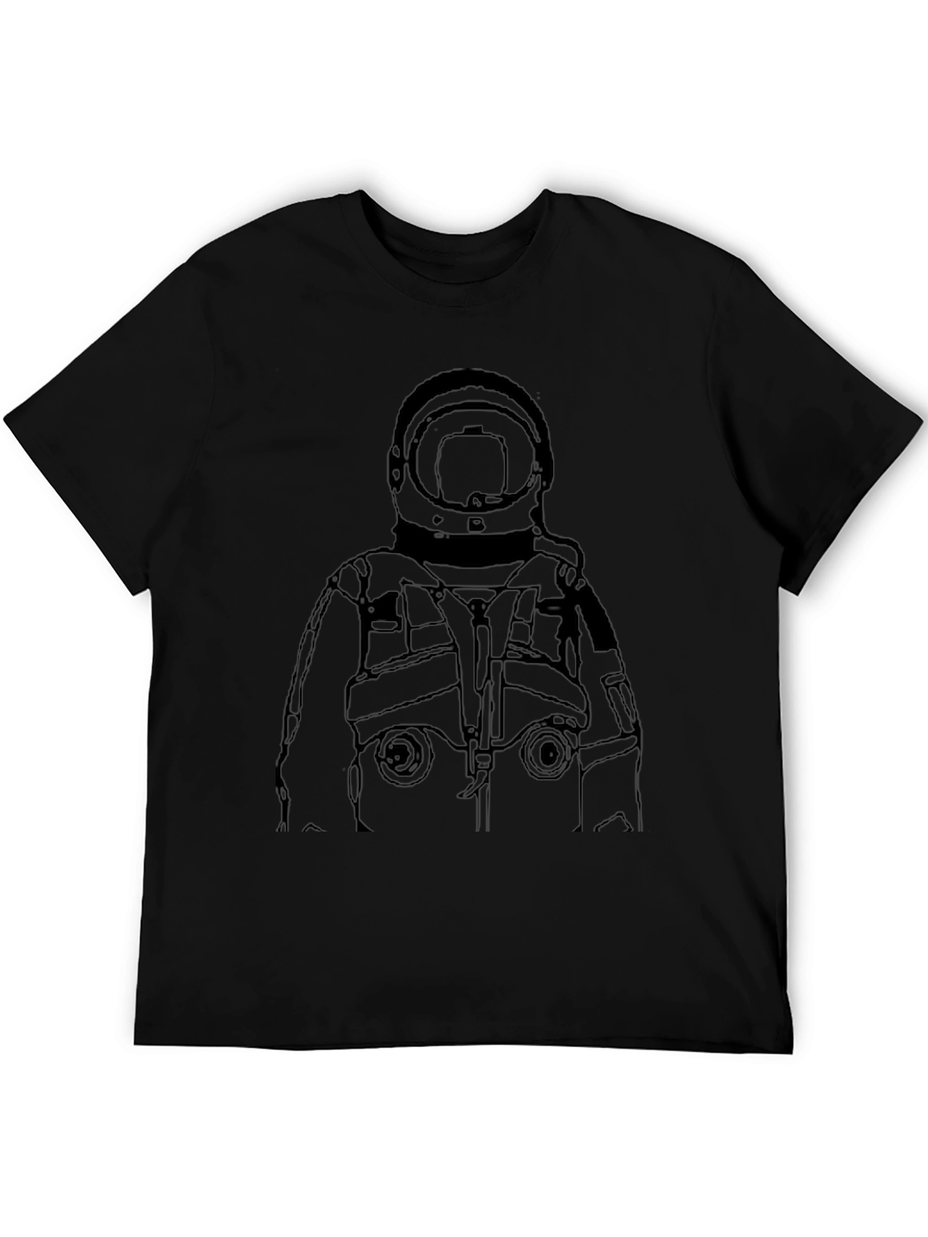 Astronaut Outline Graphic Tee - Black