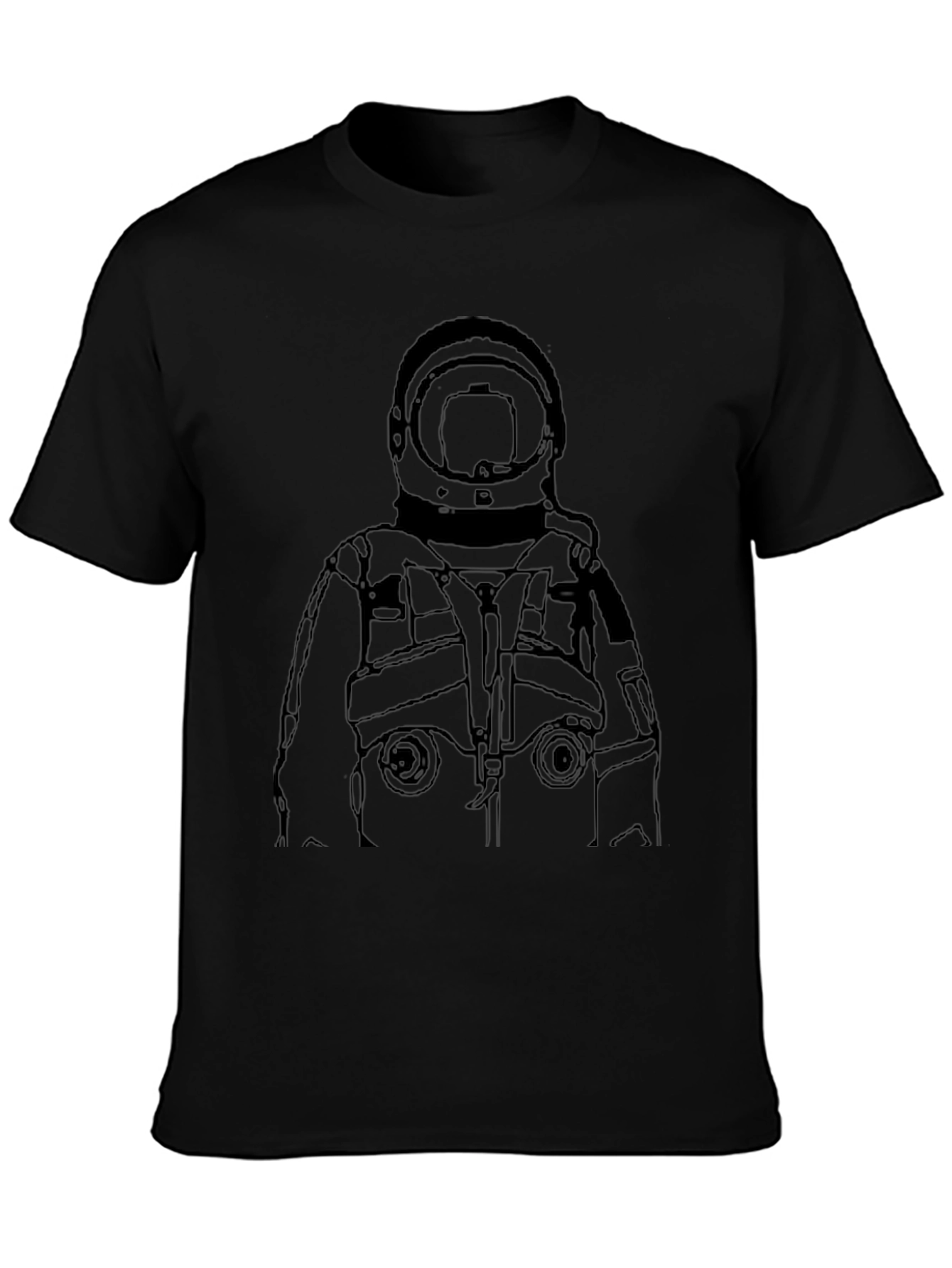 Astronaut Outline Graphic Tee - Black