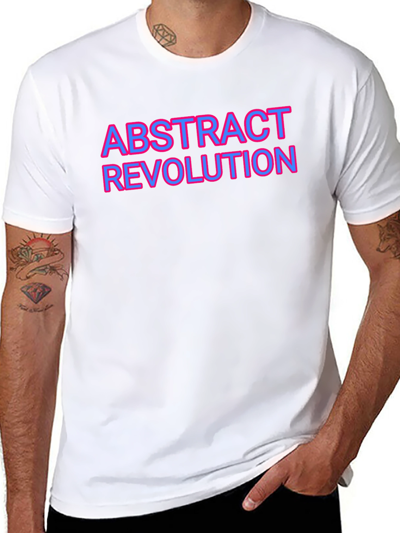 Abstract Revolution Graphic Tee - Black Cotton T-Shirt