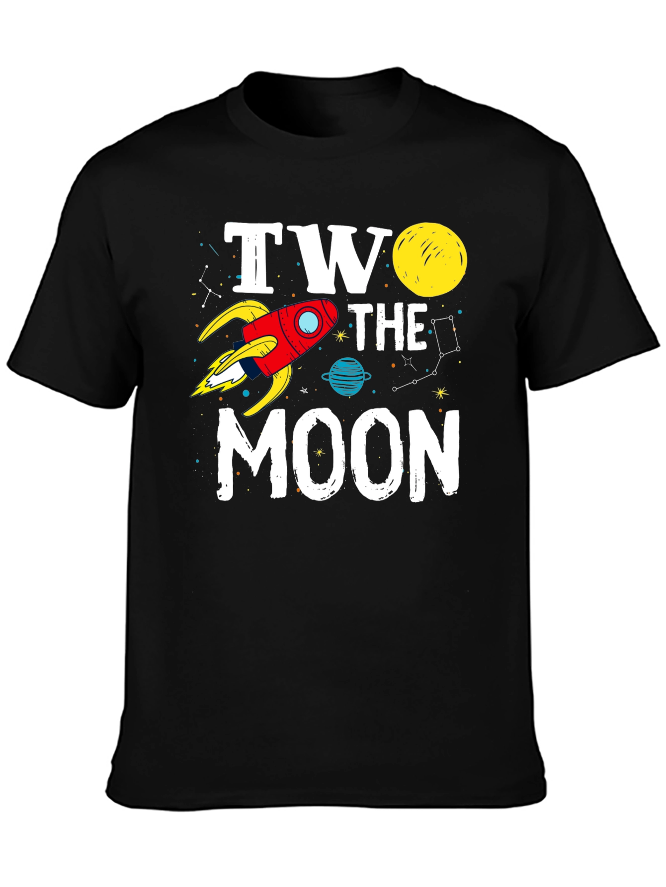 Two the Moon Birthday T-Shirt - Outer Space Theme