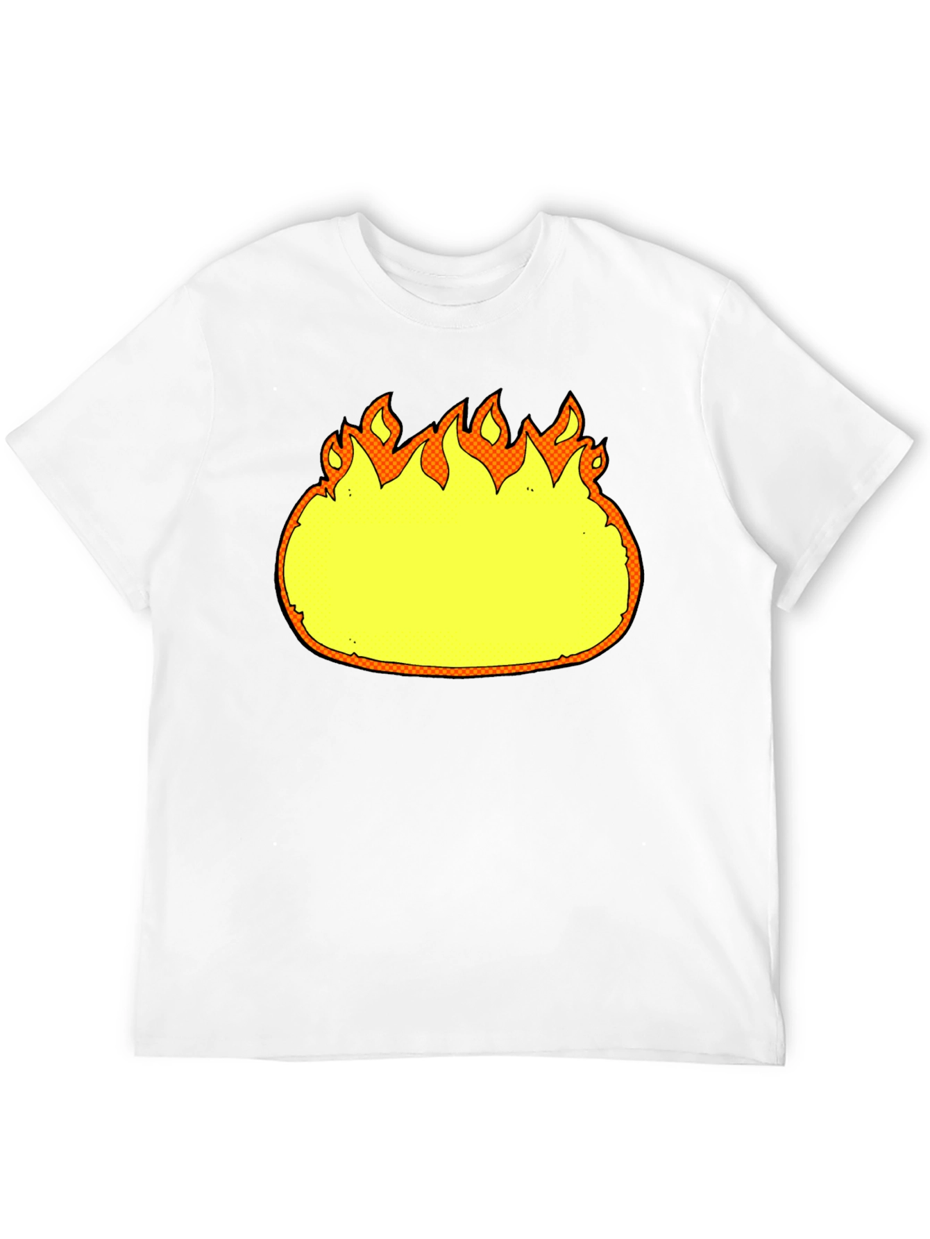 Cartoon Flames Graphic Black T-Shirt
