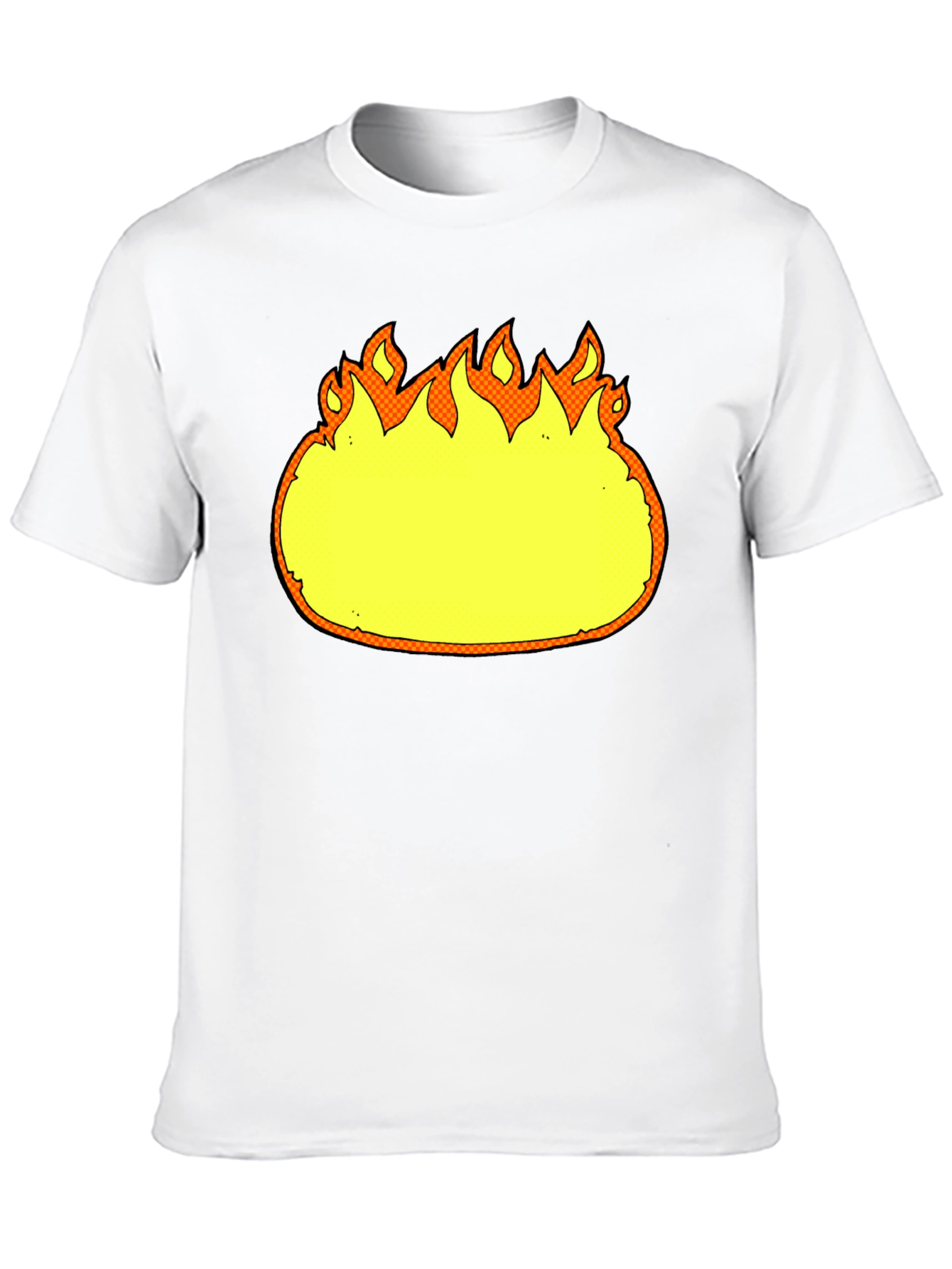 Cartoon Flames Graphic Black T-Shirt