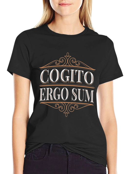 Cogito Ergo Sum Black T-Shirt - Philosophical Tee