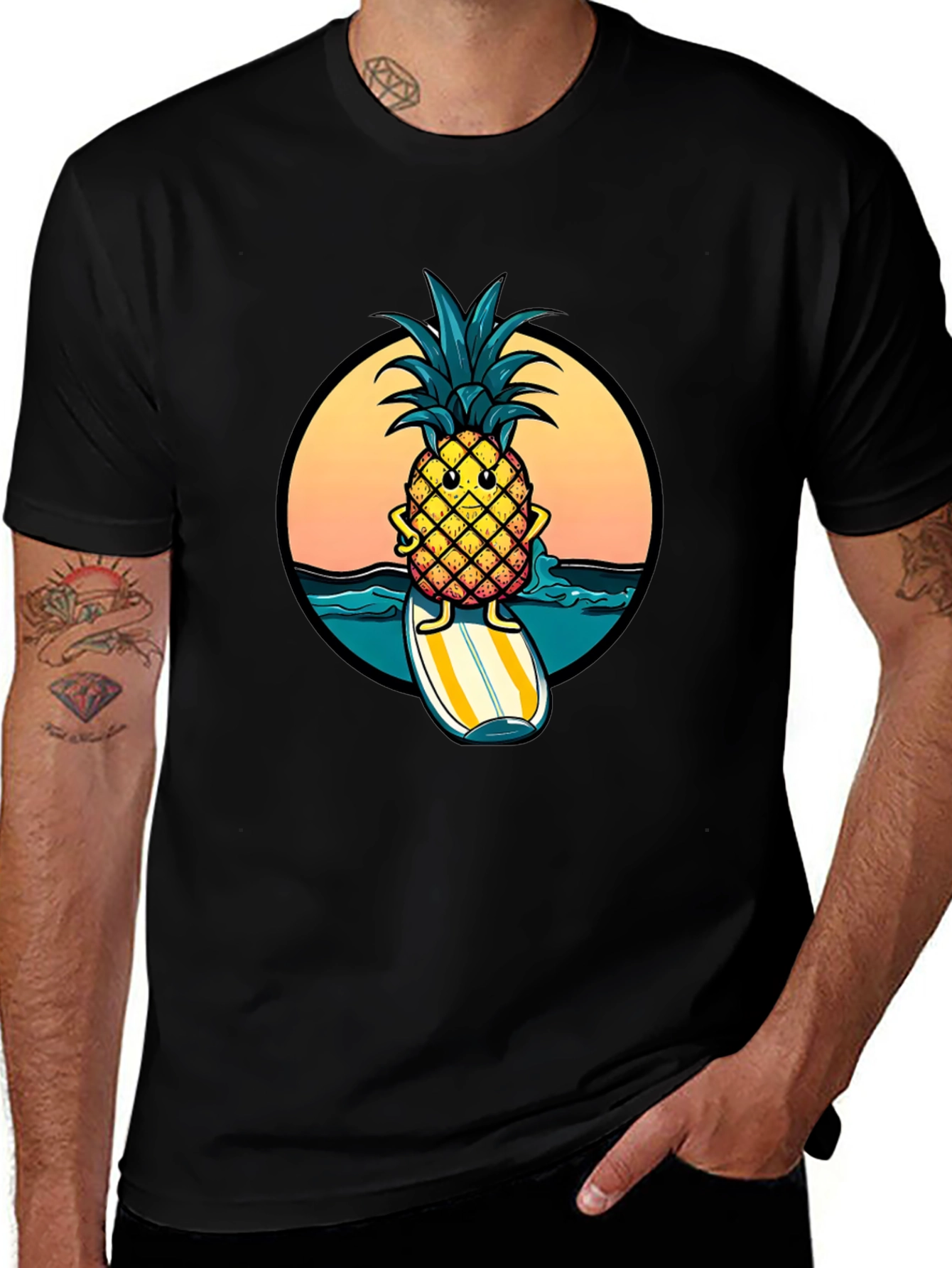 Surfing Pineapple Graphic Tee