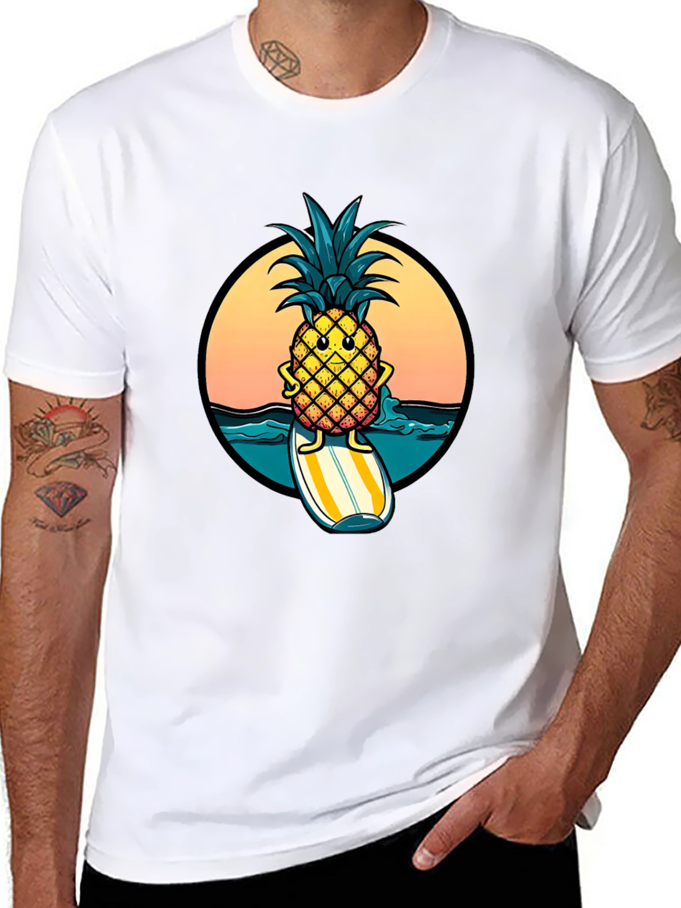 Surfing Pineapple Graphic Tee