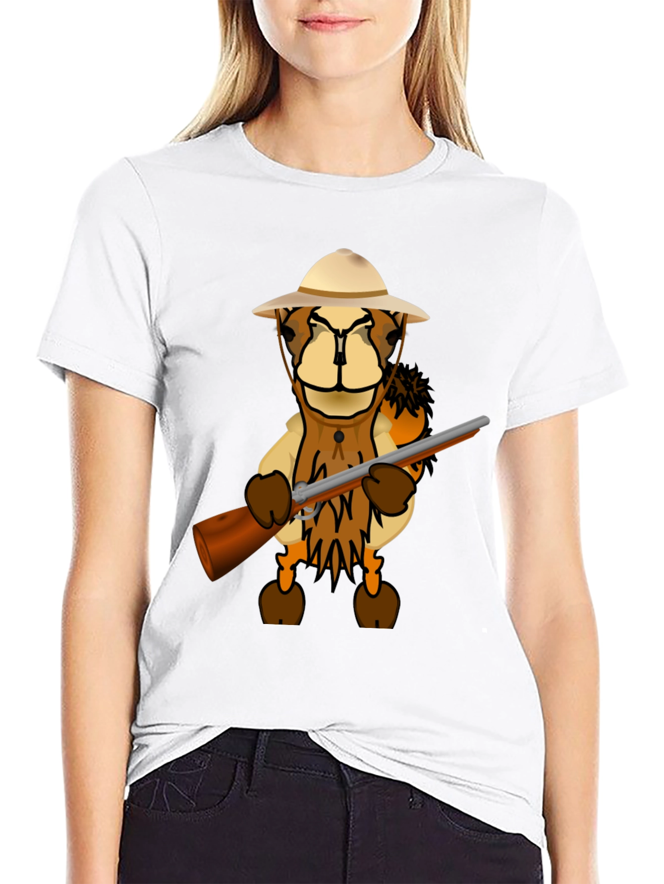 Cartoon Lion Hunter T-Shirt