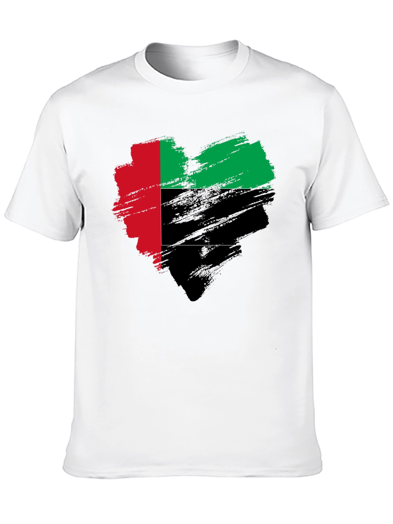 UAE Flag Heart Brushstroke T-Shirt