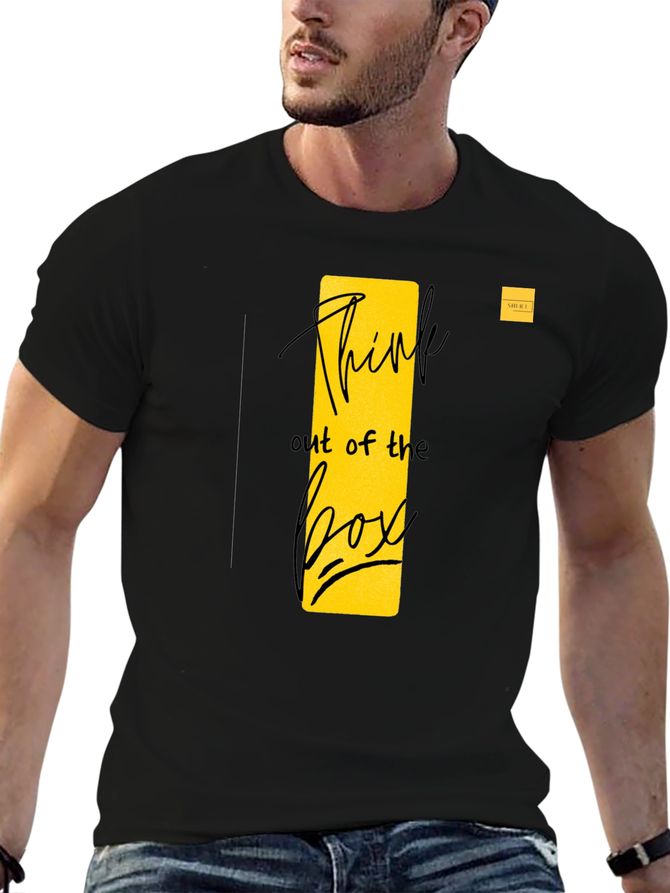 Think Outside the Box Black Graphic Tee