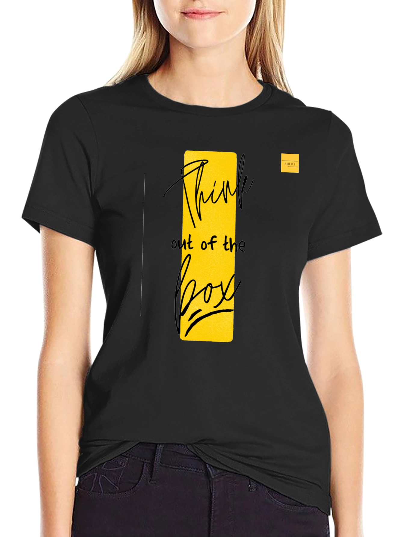 Think Outside the Box Black Graphic Tee