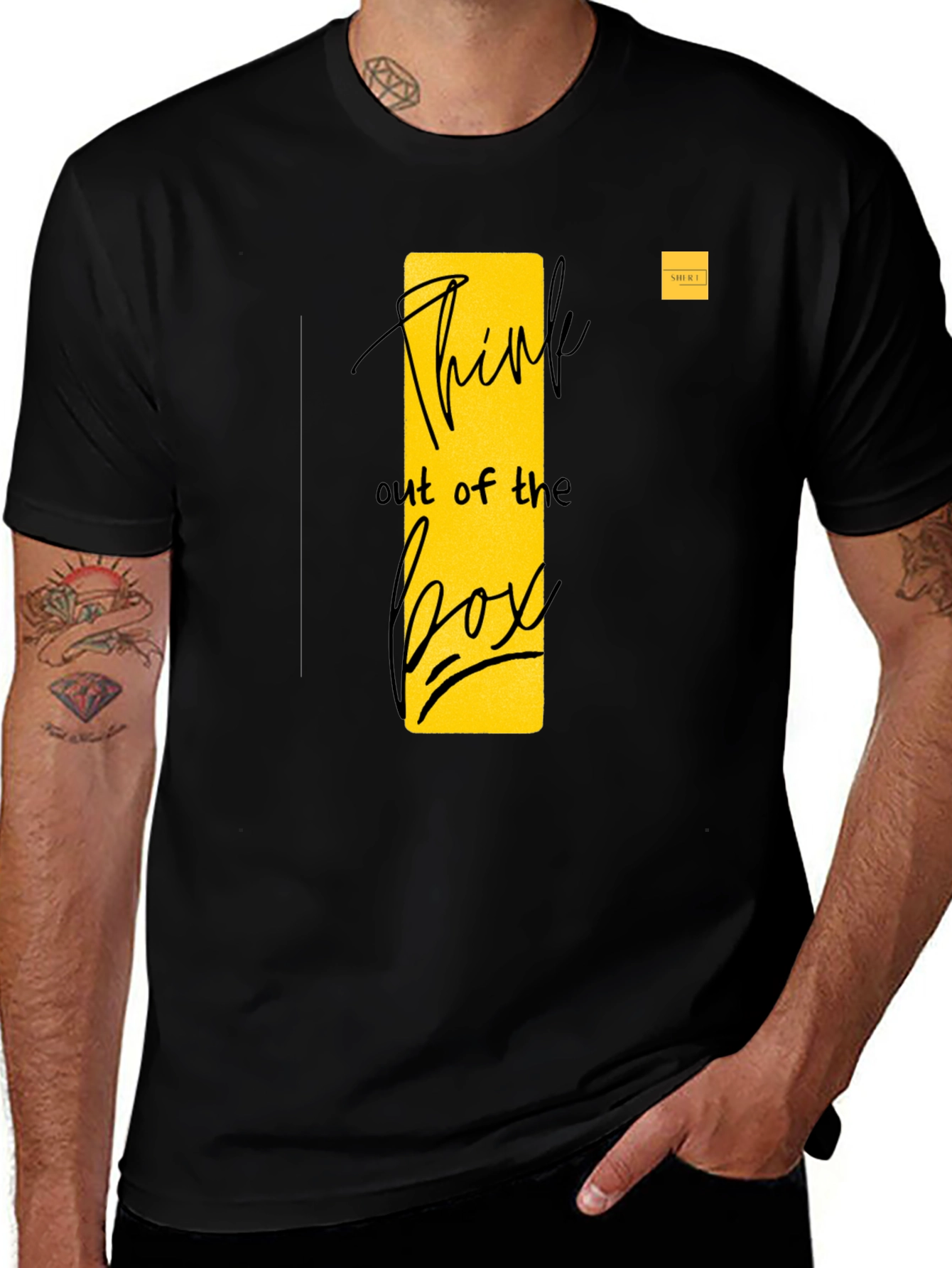 Think Outside the Box Black Graphic Tee