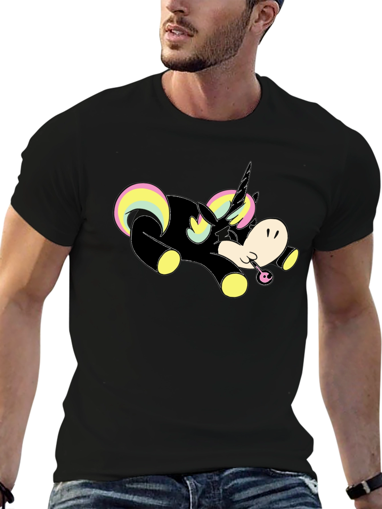 Unicorn Black T-Shirt Graphic Tee