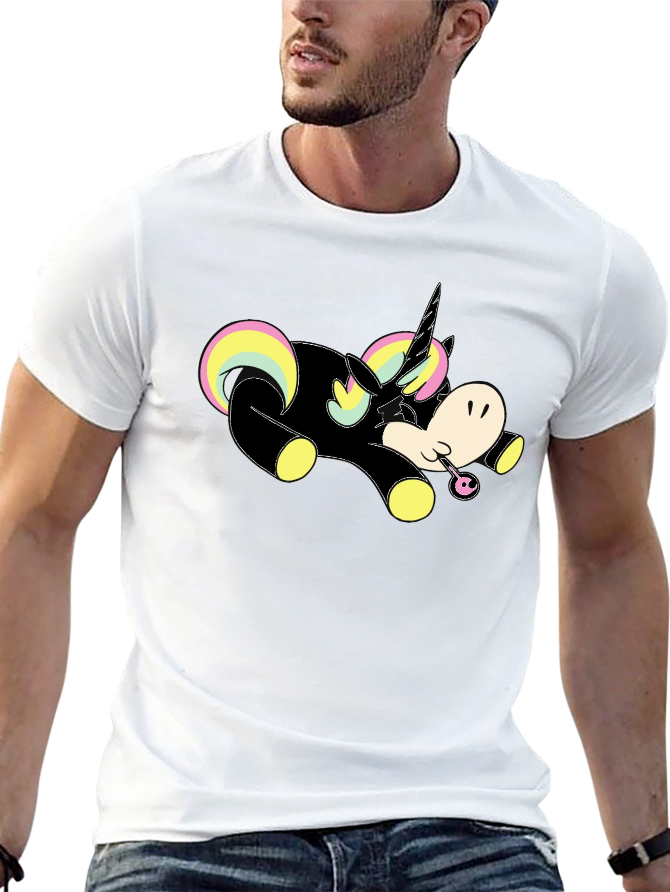 Unicorn Black T-Shirt Graphic Tee