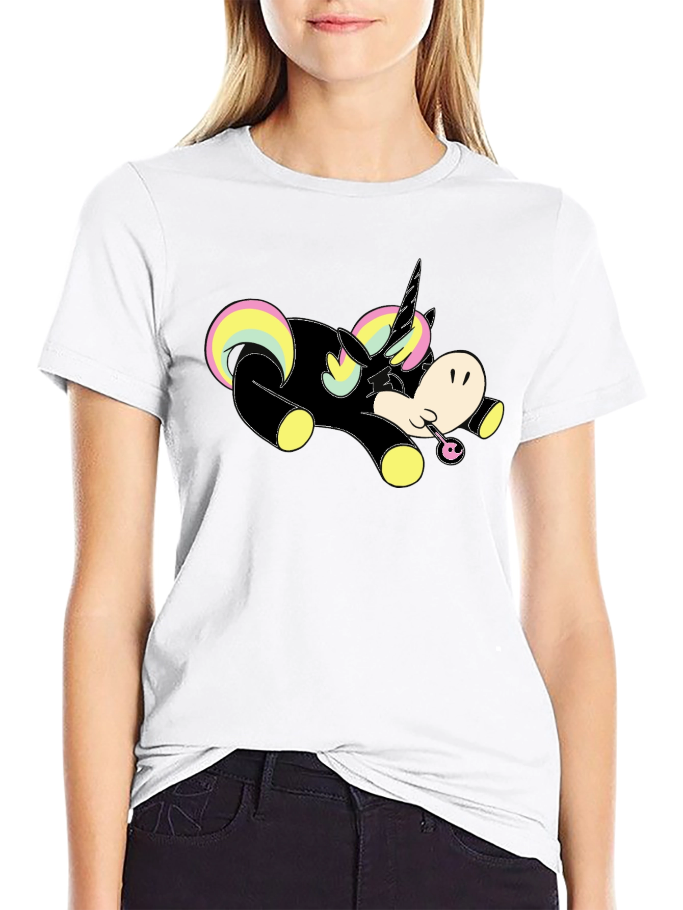 Unicorn Black T-Shirt Graphic Tee