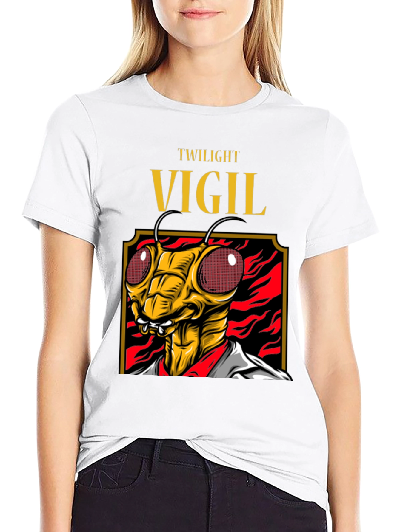 Twilight Vigil Insect Graphic Tee - Black