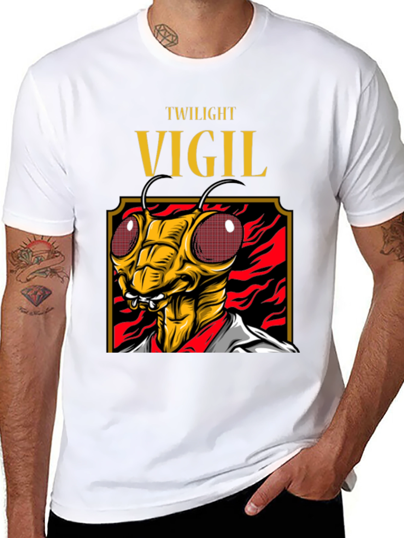 Twilight Vigil Insect Graphic Tee - Black