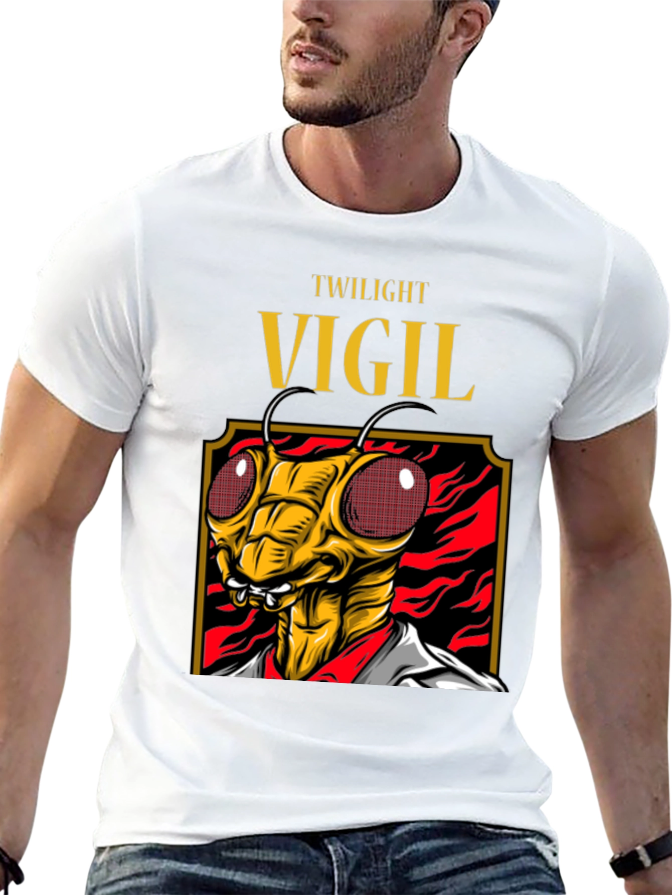 Twilight Vigil Insect Graphic Tee - Black
