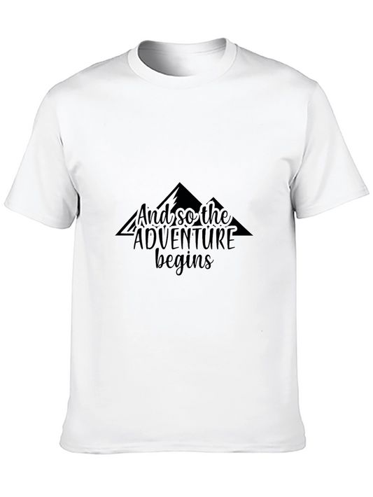 Adventure Begins Graphic Tee - Black Cotton T-Shirt
