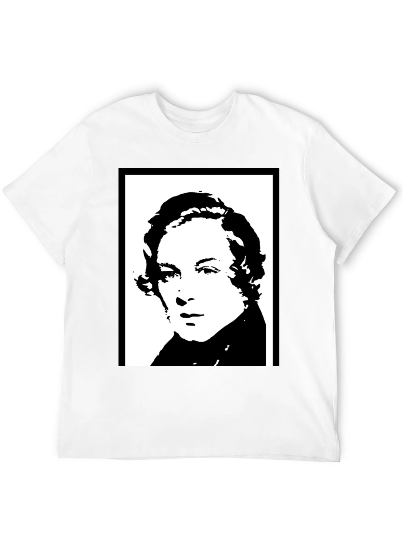 Black T-Shirt with Historical Portrait
