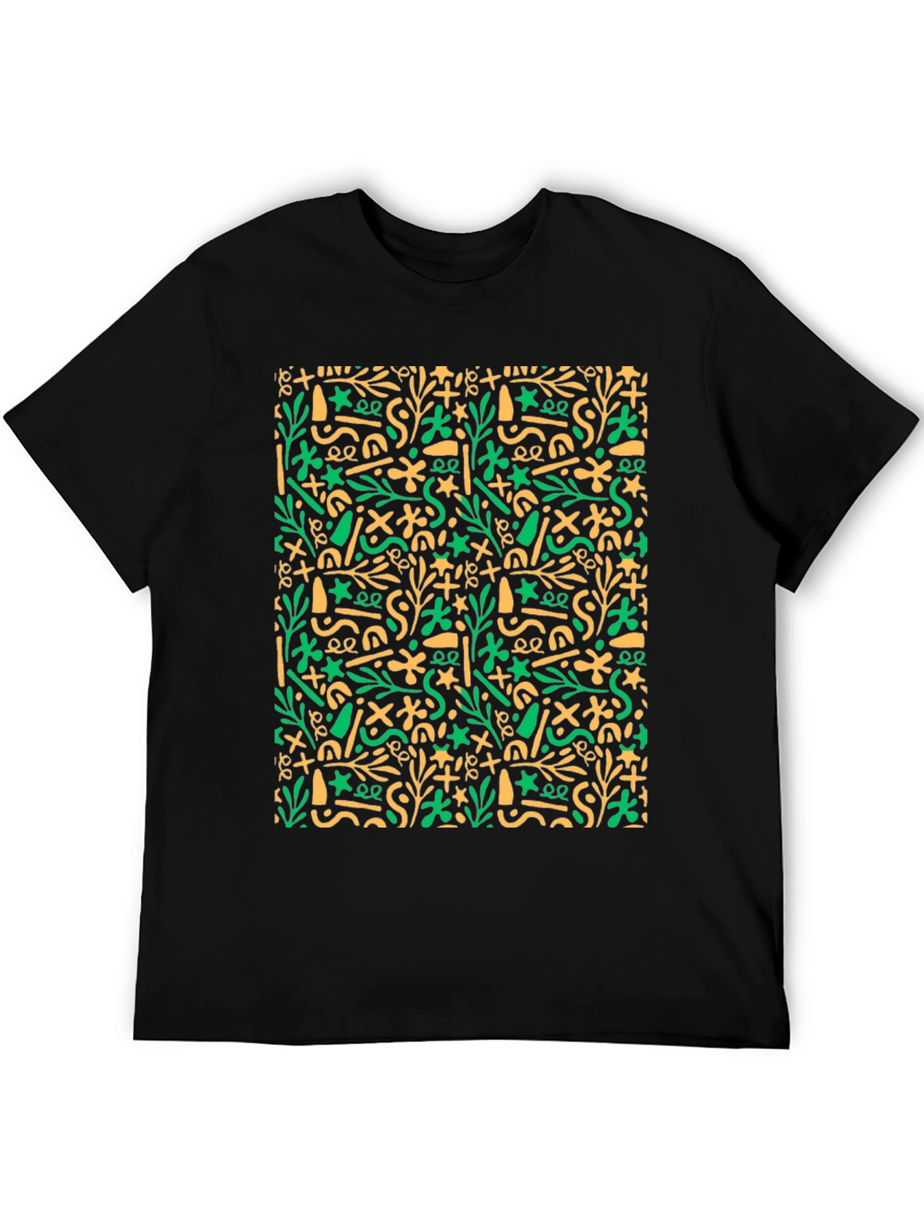Abstract Pattern Black T-Shirt