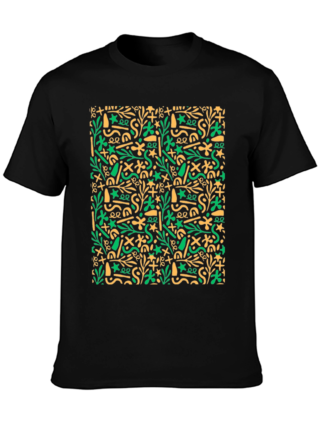 Abstract Pattern Black T-Shirt