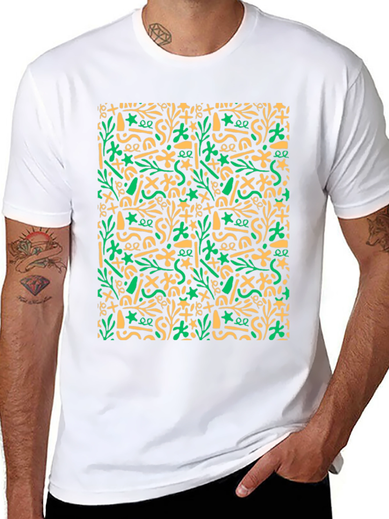 Abstract Pattern Black T-Shirt