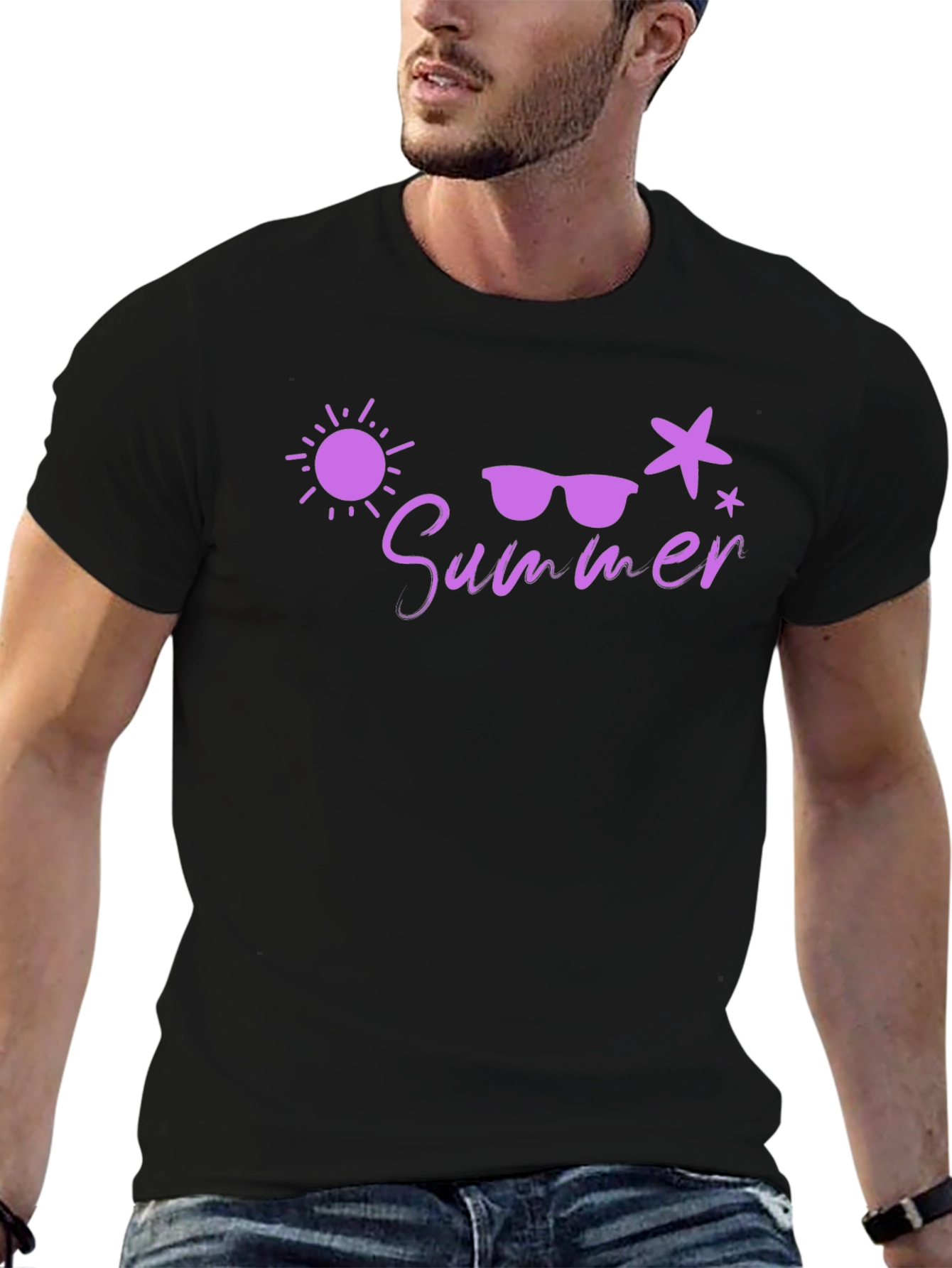 Summer Vibes Graphic Tee - Black