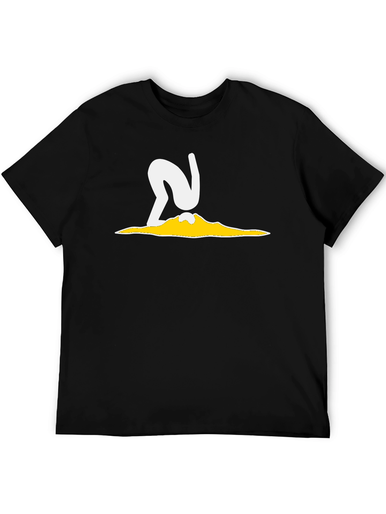 Abstract Graphic T-Shirt - Black Cotton Blend