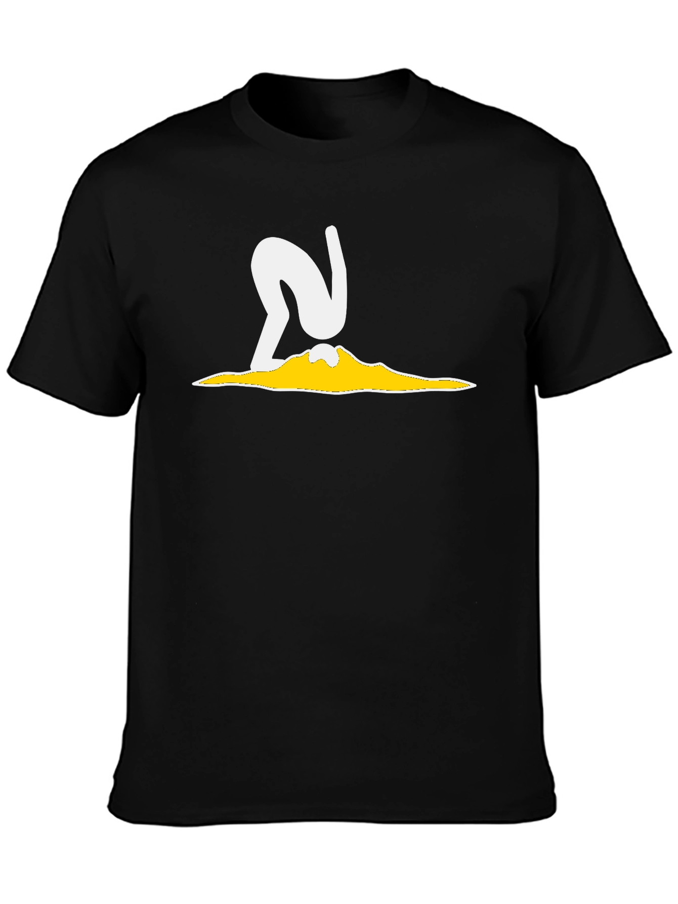 Abstract Graphic T-Shirt - Black Cotton Blend