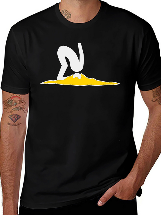 Abstract Graphic T-Shirt - Black Cotton Blend
